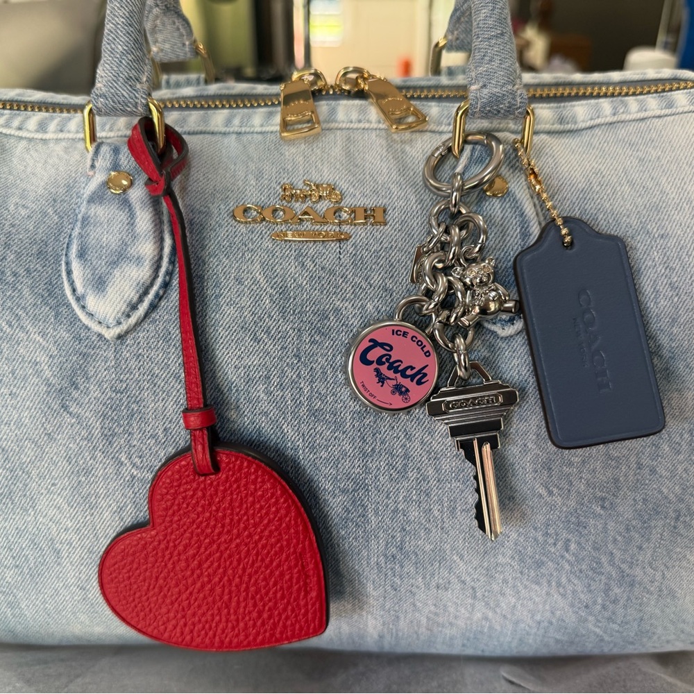 Coach Loved Denim Large Rowan Satchel AS SHOWN!! - Picture 2 of 10